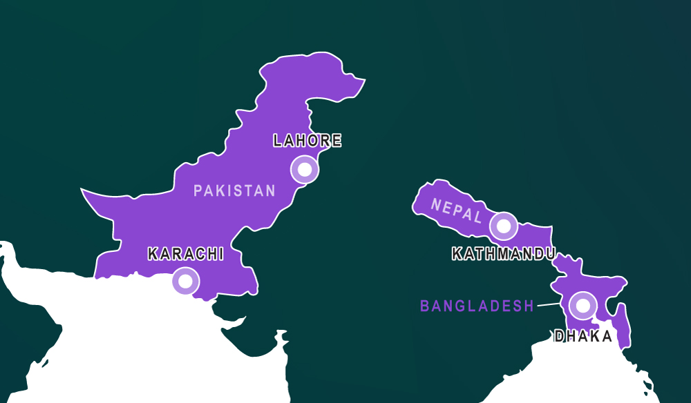 South Asia Fall 2026 Tour Map
