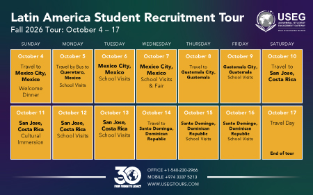 Latin America Fall 2026 Tour Calendar