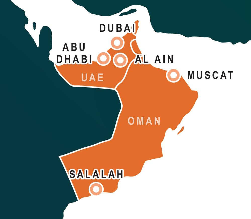 Middle East Fall 2026 Tour Map