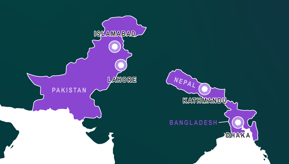 South Asia Fall 2026 Tour Map